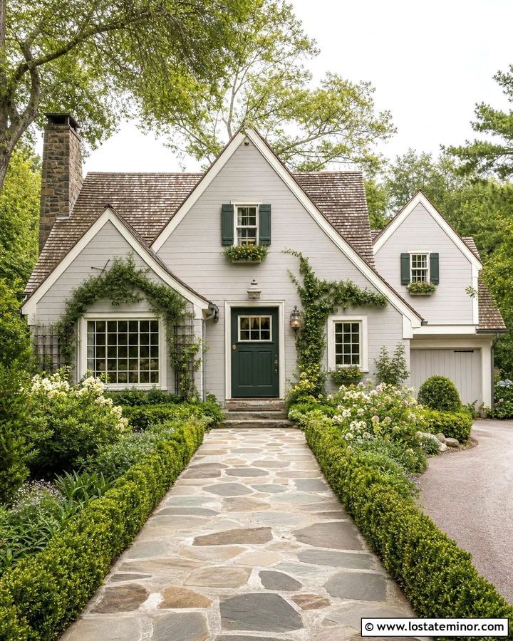 Dove Grey House With Forest Green Dutch Door - 30 Dove Grey House Design With Dutch Door Ideas