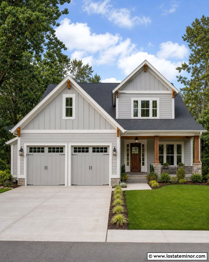 Dove Grey House With Garage Gables - 30 Dove Grey House Design With Gables Ideas