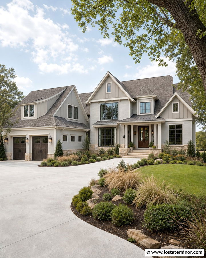 Dove Grey House With Greige Gables - 30 Dove Grey House Design With Gables Ideas