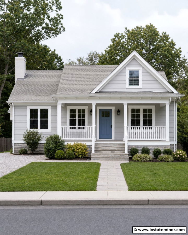 Dove Grey House With Light Gray Shingle Roof - 30 Dove Grey House Design With Roof Ideas