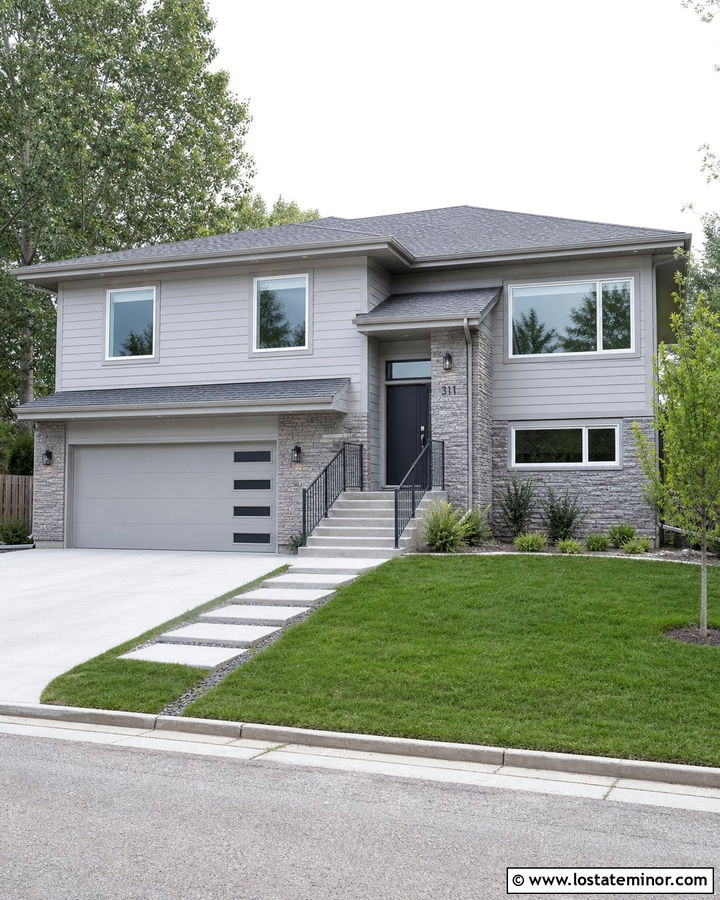 Dove Grey House With Light Grey Trim - 30 Dove Grey House Design With Trim Ideas