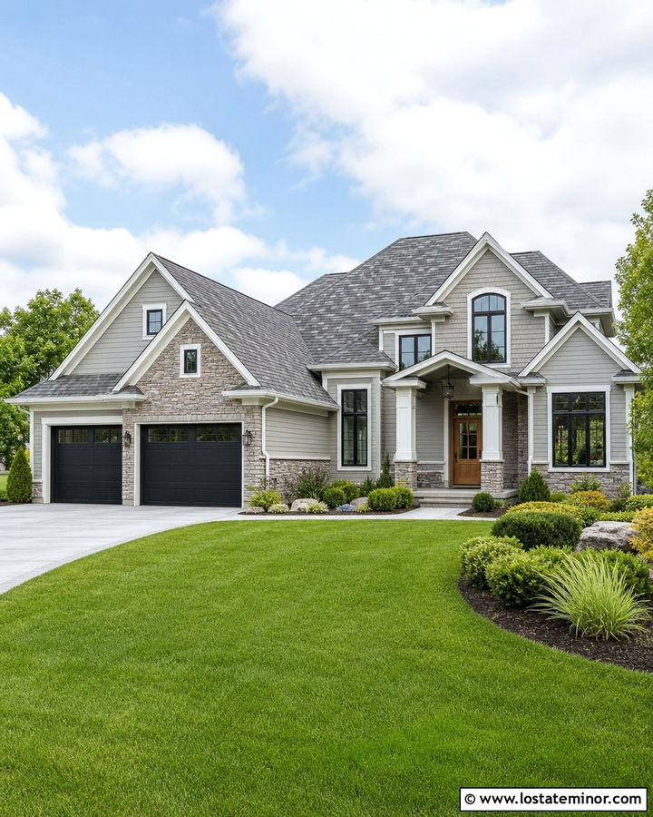 Dove Grey House With Mixed Gray Roof - 30 Dove Grey House Design With Roof Ideas