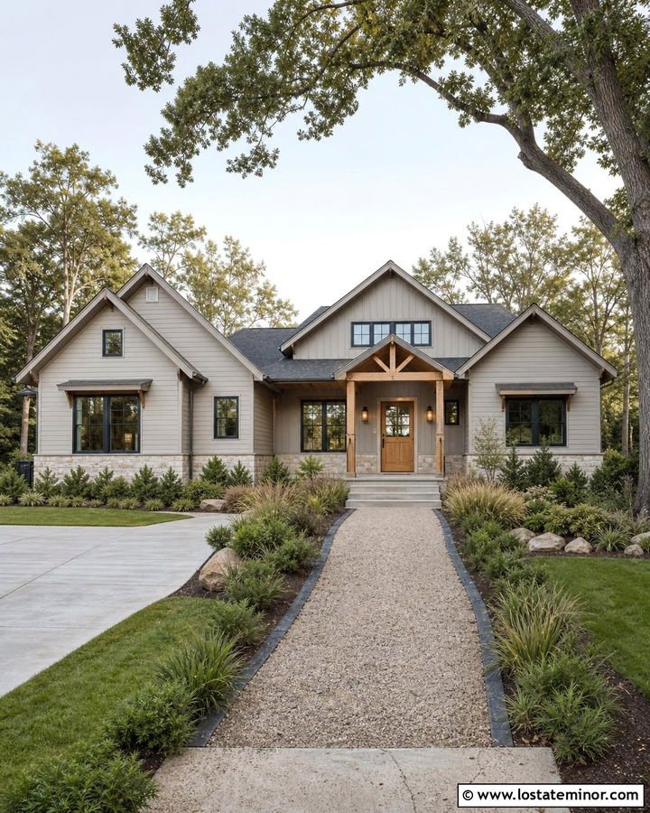 Dove Grey House With Natural Wood Dutch Door - 30 Dove Grey House Design With Dutch Door Ideas