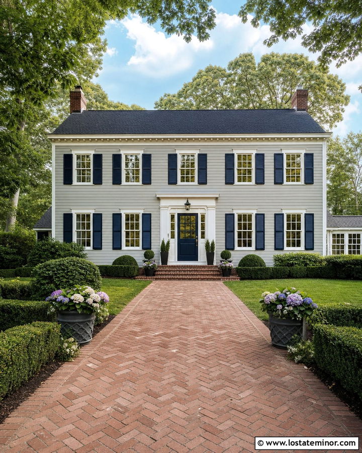 Dove Grey House With Navy Dutch Door - 30 Dove Grey House Design With Dutch Door Ideas