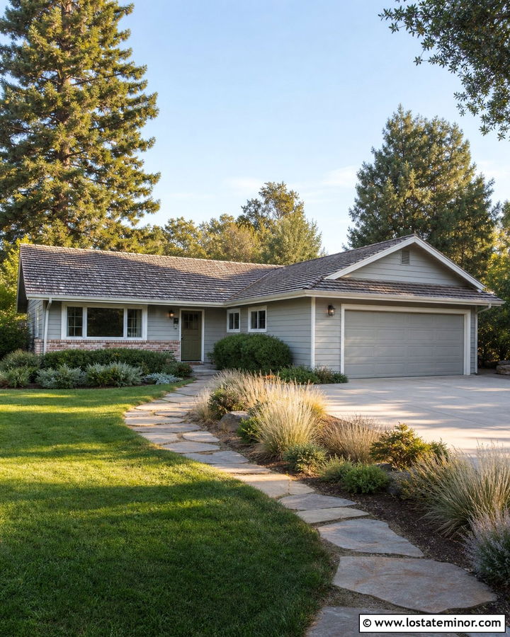 Dove Grey House With Olive Green Front Door - 30 Dove Grey House Design With Front Door Ideas