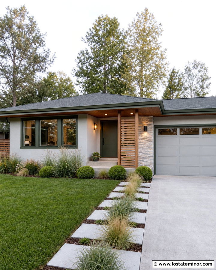 Dove Grey House With Olive Green Trim - 30 Dove Grey House Design With Trim Ideas