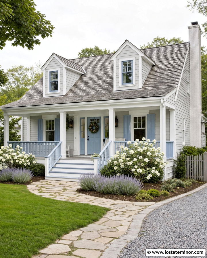 Dove Grey House With Pale Blue Trim - 30 Dove Grey House Design With Trim Ideas