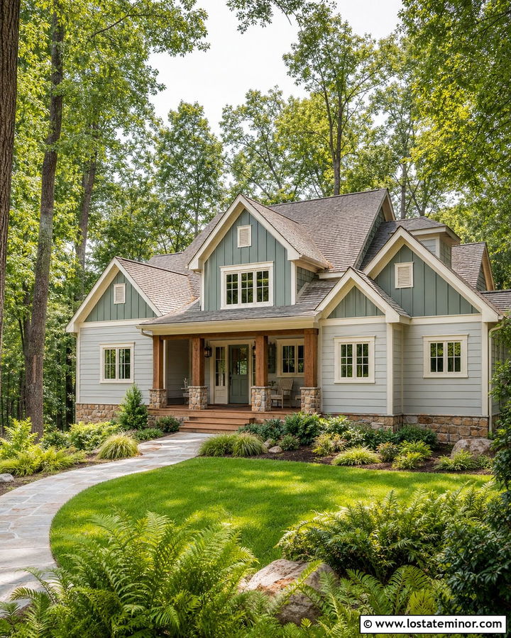Dove Grey House With Sage Gables - 30 Dove Grey House Design With Gables Ideas