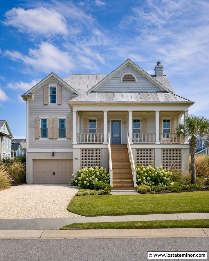Dove Grey House With Sand Trim - 30 Dove Grey House Design With Trim Ideas