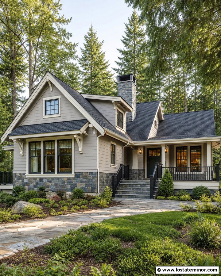 Dove Grey House With Slate Wainscoting - 30 Dove Grey House Design With Wainscoting Ideas