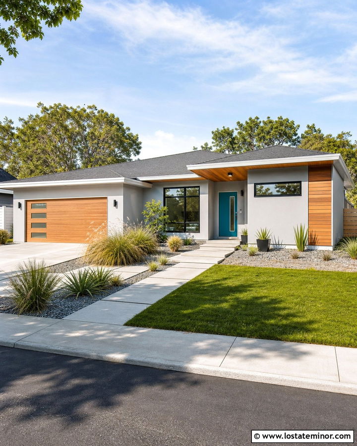 Dove Grey House With Teal Front Door - 30 Dove Grey House Design With Front Door Ideas