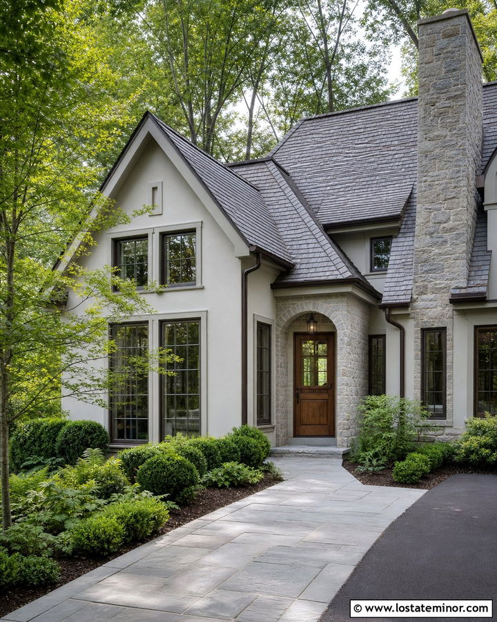 Dove Grey House With Walnut Dutch Door - 30 Dove Grey House Design With Dutch Door Ideas
