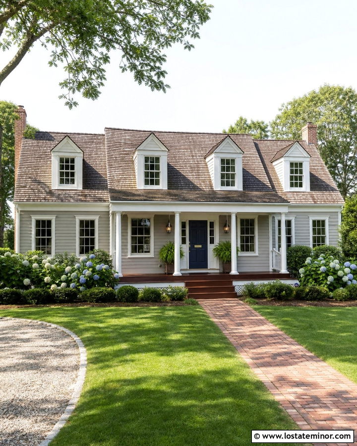 Dove Grey House With Weathered Wood Shingles - 30 Dove Grey House Design With Shingles Ideas