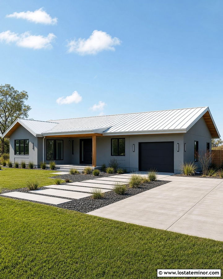 Dove Grey House With White Metal Roof - 30 Dove Grey House Design With Roof Ideas