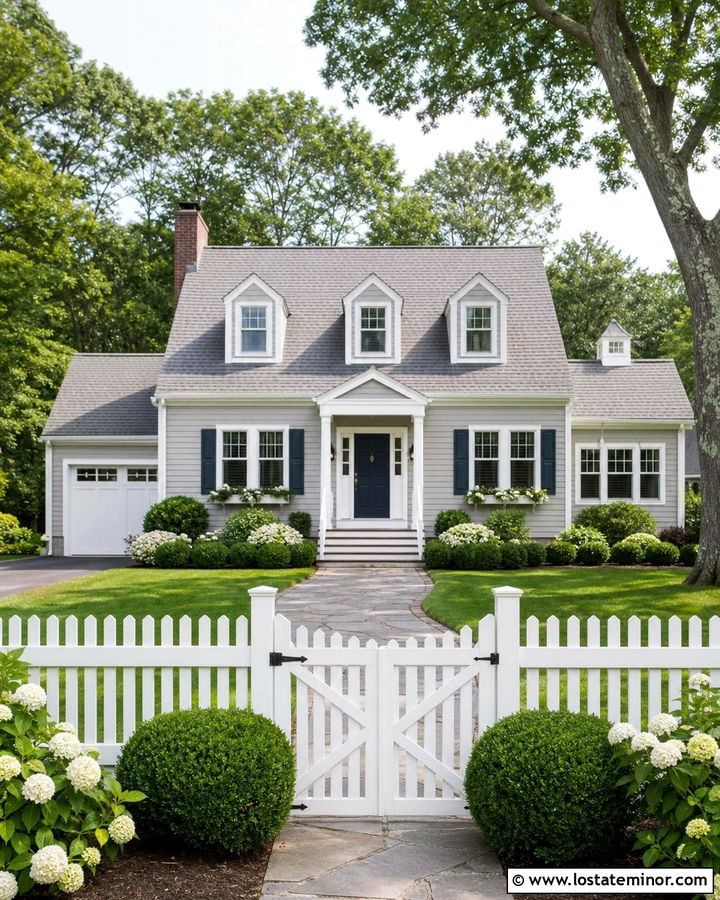 Dove Grey House With White Picket Fence - 30 Dove Grey House Design With Fence Ideas