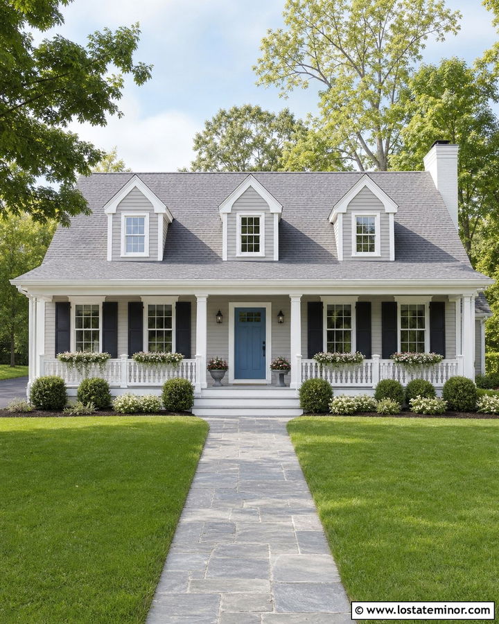 Dove Grey House With White Trim And Gray Roof - 30 Dove Grey House Design With Roof Ideas