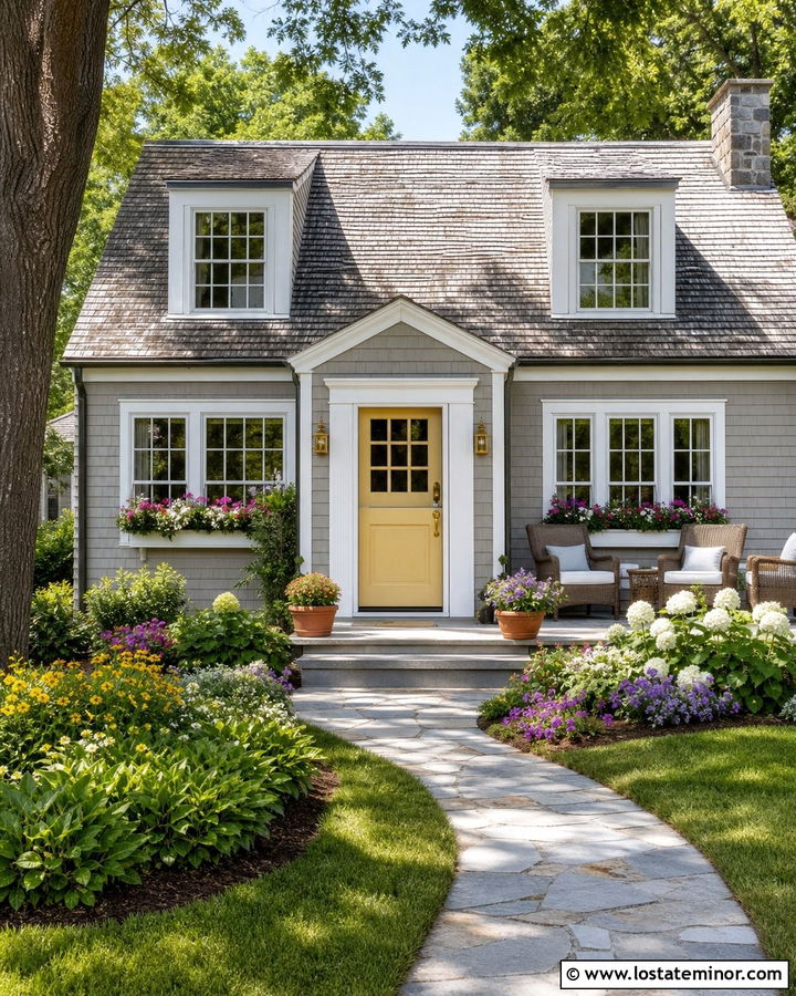 Dove Grey House With Yellow Dutch Door - 30 Dove Grey House Design With Dutch Door Ideas