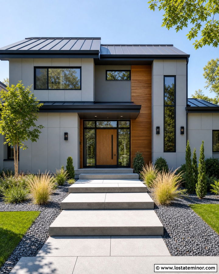 Dove Grey Modern House With Charcoal Screen Door - 30 Dove Grey House Design With Screen Door Ideas