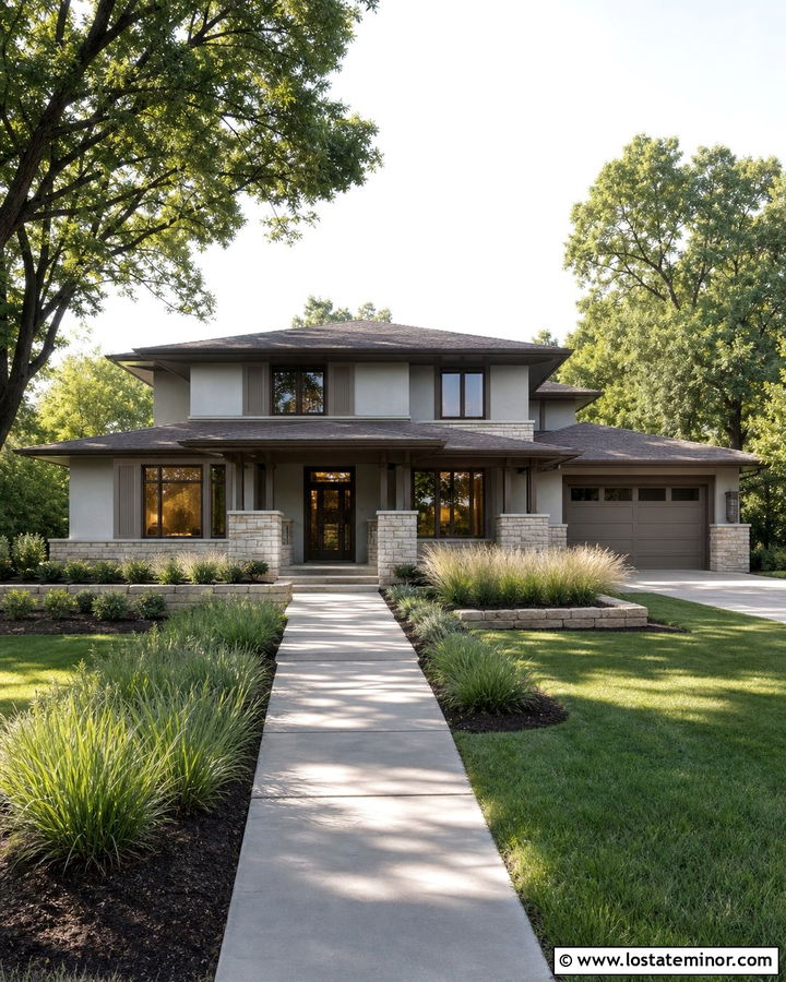Dove Grey Prairie House With Taupe Shutters - 30 Dove Grey House Design With Shutters Ideas