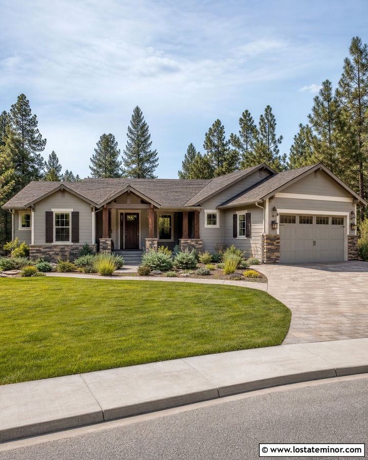 Dove Grey Ranch House With Brown Shutters - 30 Dove Grey House Design With Shutters Ideas