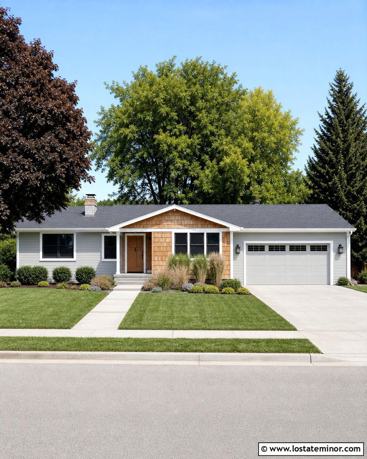 Dove Grey Ranch House With Cedar Shake - 30 Dove Grey House Design With Cedar Shake Ideas