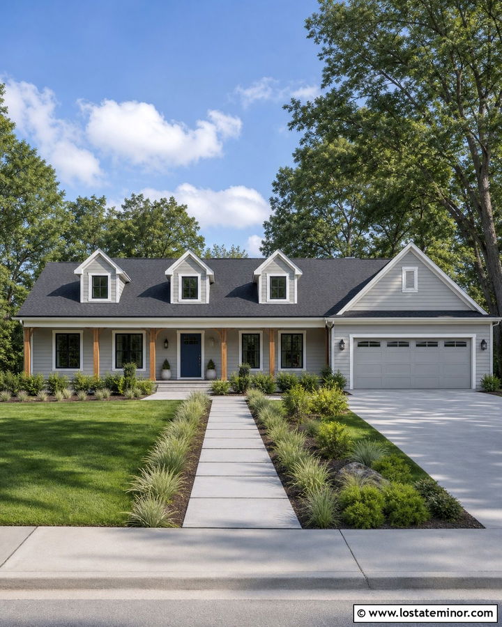 Dove Grey Ranch House With False Dormers - 30 Dove Grey House Design With Dormers Ideas