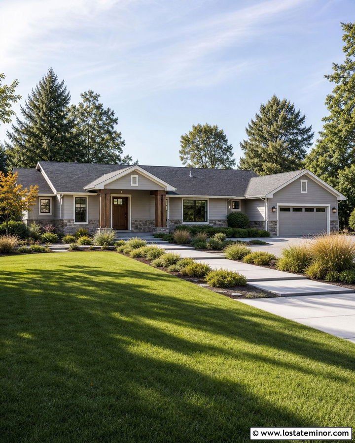 Dove Grey Ranch House With Shingles - 30 Dove Grey House Design With Shingles Ideas