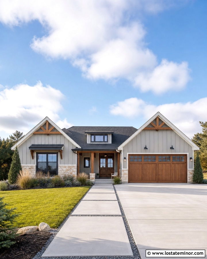 Dove Grey Ranch With Double Gables - 30 Dove Grey House Design With Gables Ideas