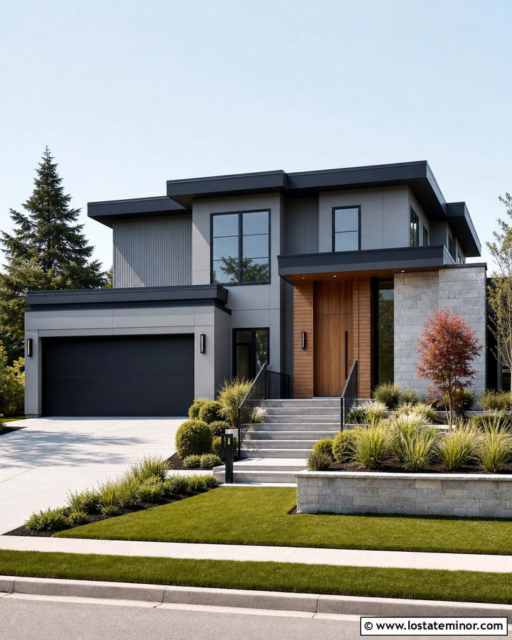 Dove Grey Siding On A Modern House - 30 Dove Grey House Design With Siding Ideas