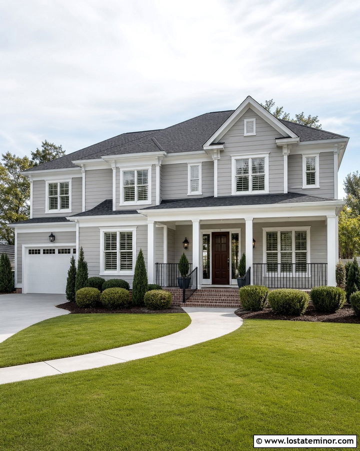 Dove Grey Siding With A Charcoal Roof - 30 Dove Grey House Design With Siding Ideas