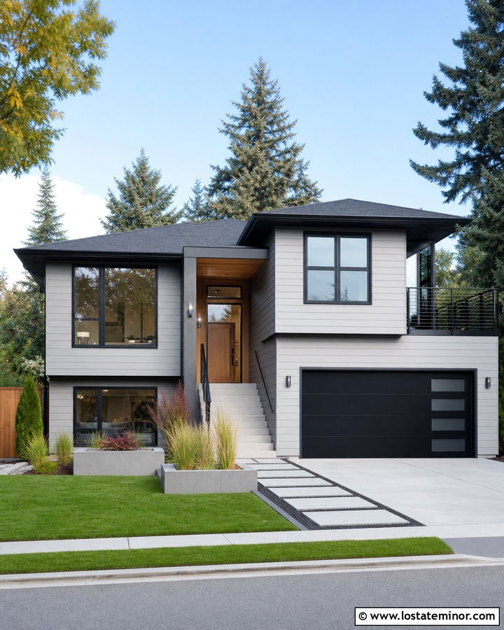 Dove Grey Siding With Black Windows - 30 Dove Grey House Design With Siding Ideas