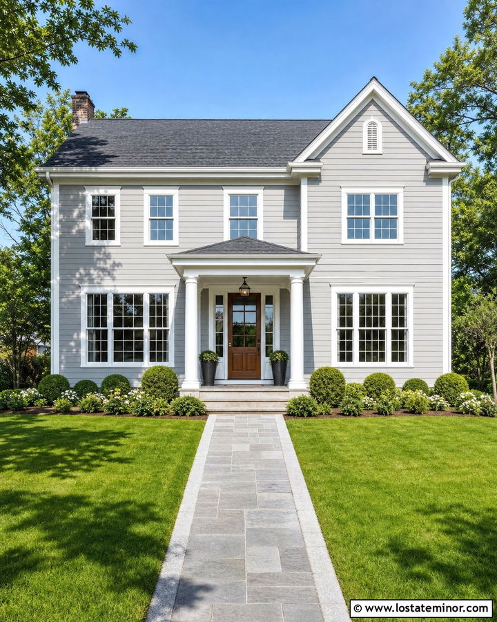 Dove Grey Siding With White Trim - 30 Dove Grey House Design With Siding Ideas