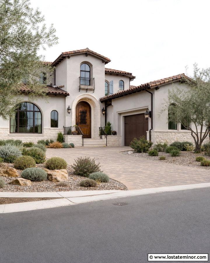 Dove Grey Stucco House With Bronze Window Frames - 30 Dove Grey House Design With Window Frames Ideas