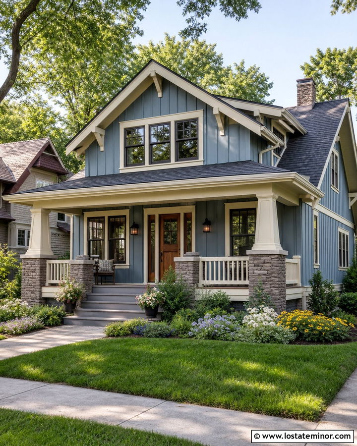 Dusty Blue Board And Batten Bungalow - 30 Dusty Blue House Design With Board and Batten Ideas