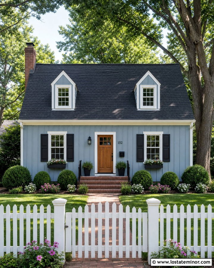 Dusty Blue Board And Batten Cape Cod House - 30 Dusty Blue House Design With Board and Batten Ideas