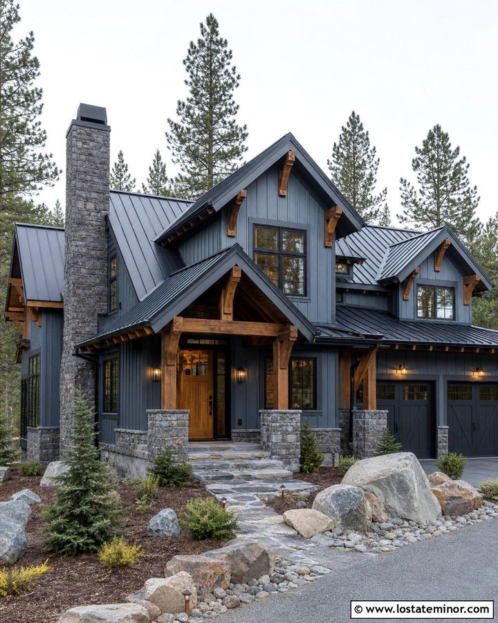 Dusty Blue Board And Batten Mountain House - 30 Dusty Blue House Design With Board and Batten Ideas