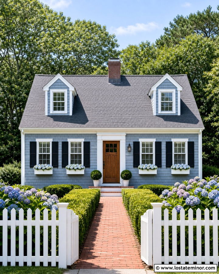 Dusty Blue Cape Cod With Shingles - 30 Dusty Blue House Design With Shingles Ideas