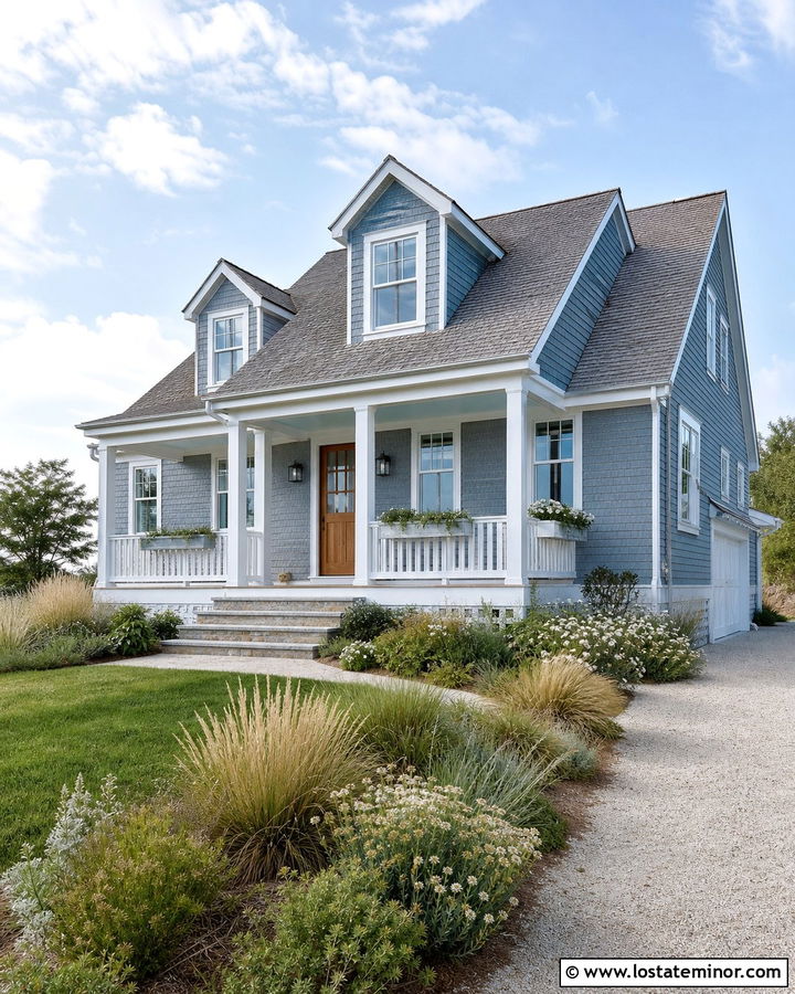 Dusty Blue House With Aqua Porch Ceiling - 30 Dusty Blue House Design With Porch Ceiling Ideas