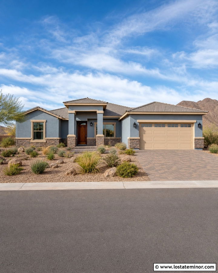 Dusty Blue House With Beige Trim - 30 Dusty Blue House Design With Trim Ideas