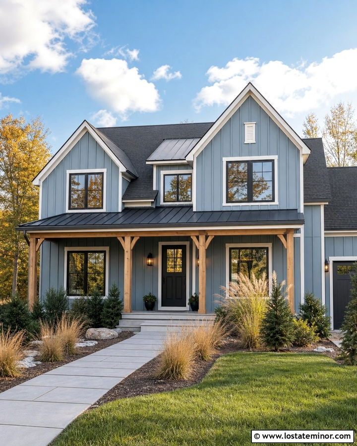 Dusty Blue House With Black Dutch Door - 30 Dusty Blue House Design With Dutch Door Ideas