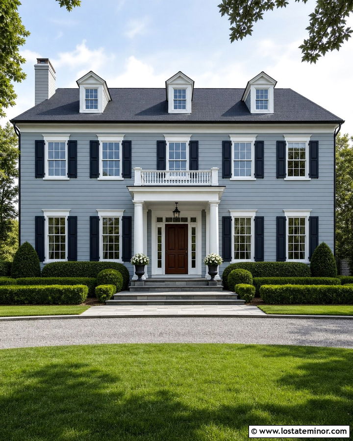Dusty Blue House With Blue Gray Shingle Roof - 30 Dusty Blue House Design With Roof Ideas