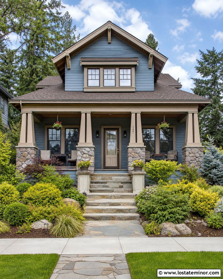 Dusty Blue House With Bronze Storm Door - 30 Dusty Blue House Design With Storm Door Ideas