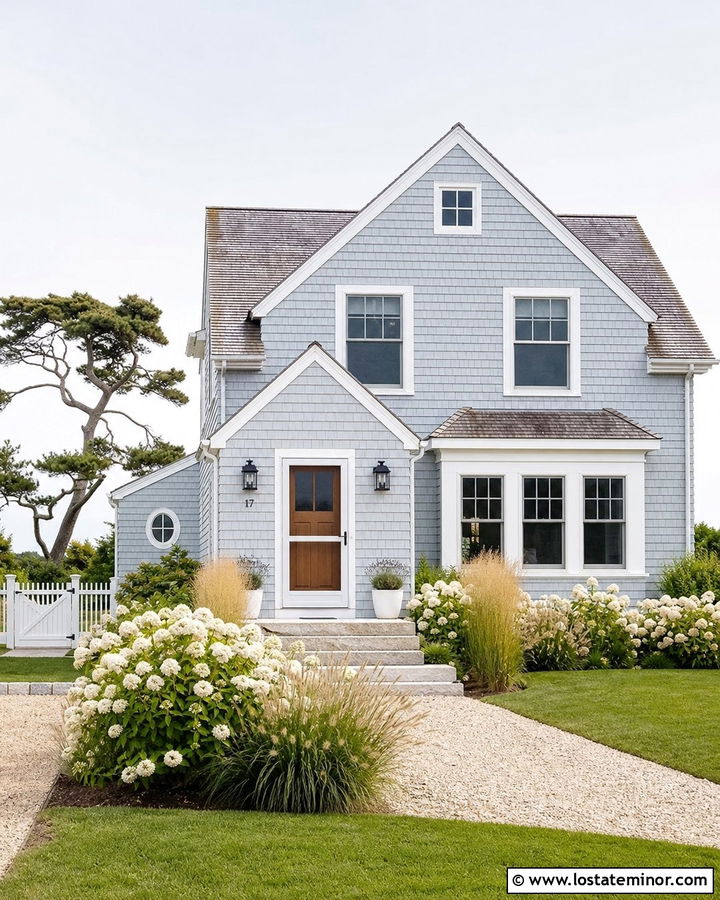 Dusty Blue House With Coastal Screen Door - 30 Dusty Blue House Design With Screen Door Ideas