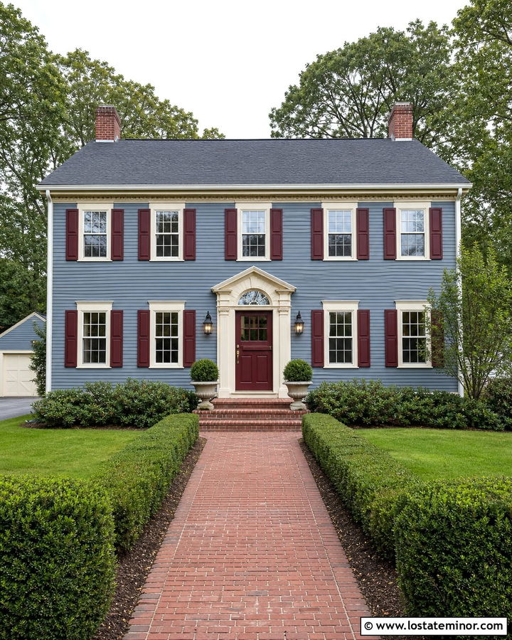 Dusty Blue House With Colonial Dutch Door - 30 Dusty Blue House Design With Dutch Door Ideas