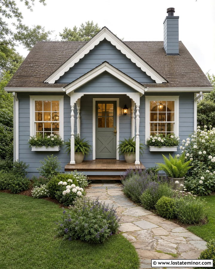Dusty Blue House With Cottage Dutch Door - 30 Dusty Blue House Design With Dutch Door Ideas