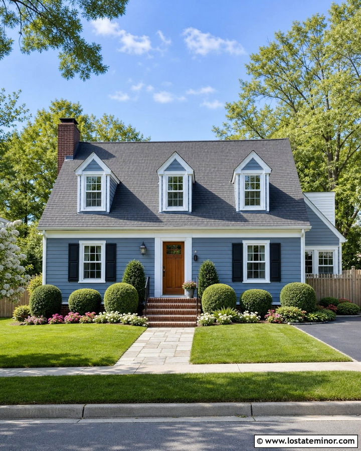 Dusty Blue House With Doghouse Dormers - 30 Dusty Blue House Design With Dormers Ideas