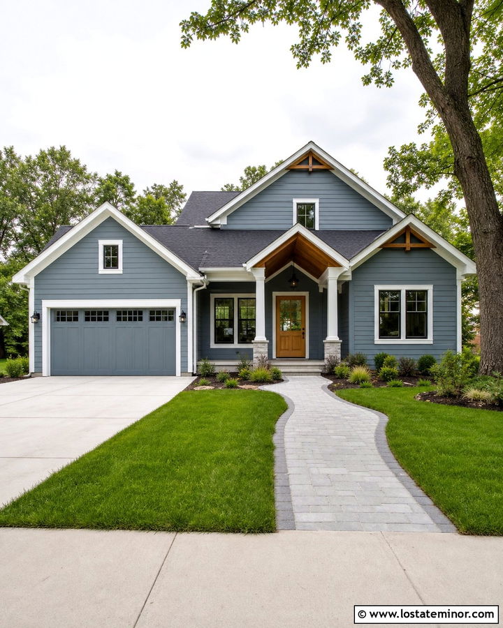 Dusty Blue House With Dutch Door And Garage - 30 Dusty Blue House Design With Dutch Door Ideas