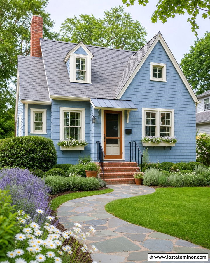 Dusty Blue House With Dutch Door And Screen Door - 30 Dusty Blue House Design With Screen Door Ideas