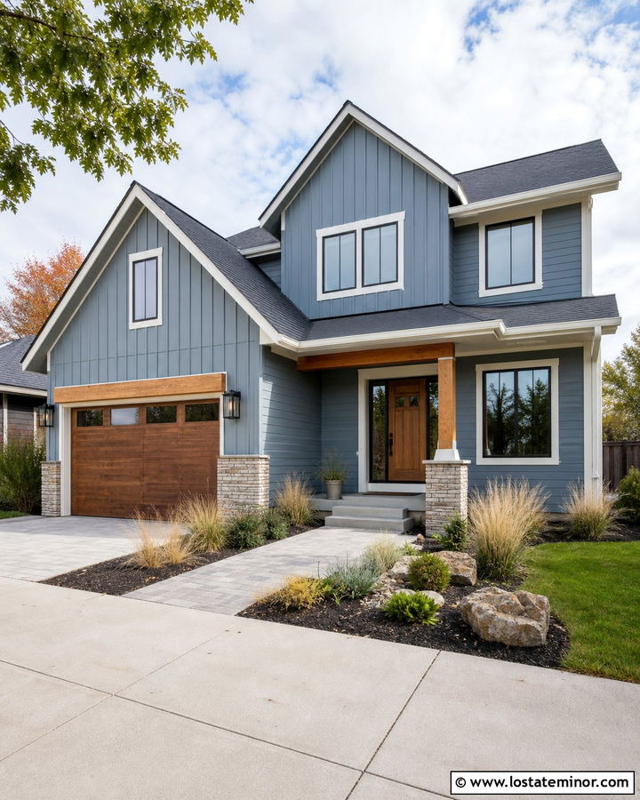 Dusty Blue House With Glass Panel Storm Door - 30 Dusty Blue House Design With Storm Door Ideas