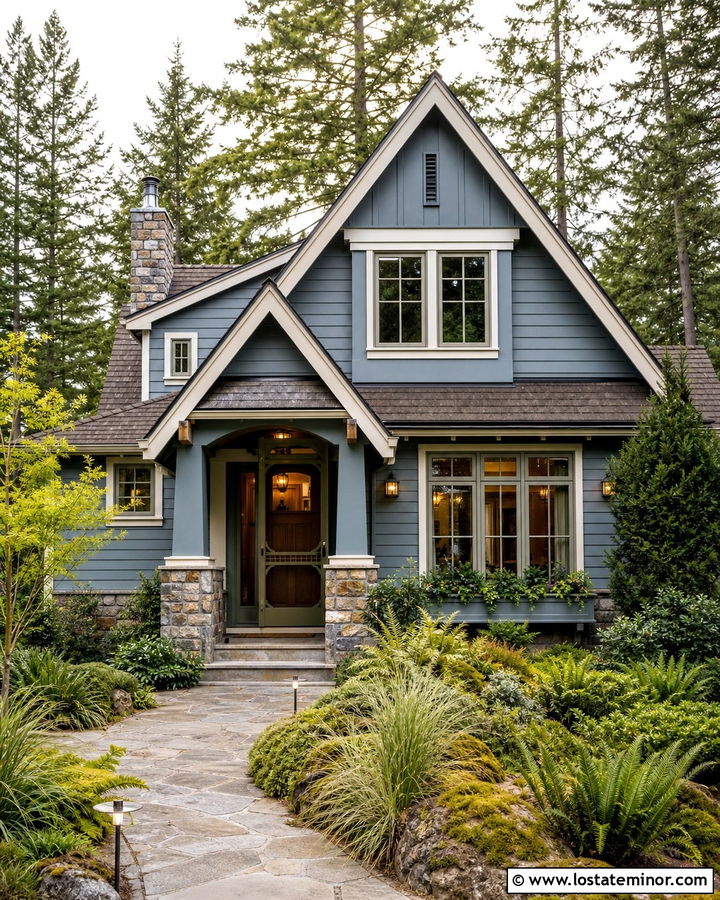 Dusty Blue House With Green Screen Door - 30 Dusty Blue House Design With Screen Door Ideas